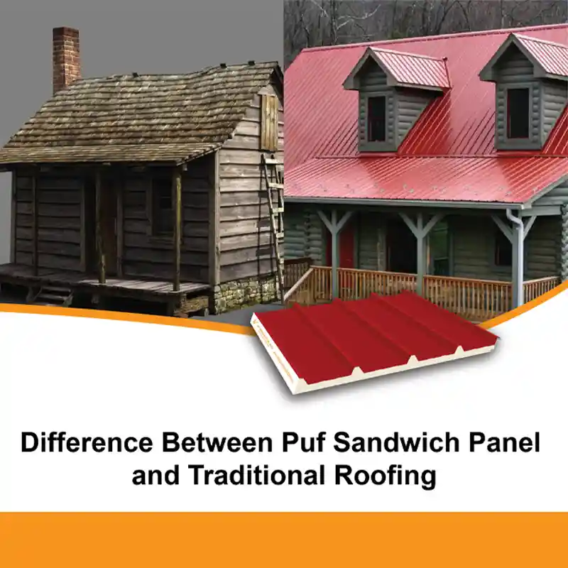 Difference between puf panel and traditional roofing