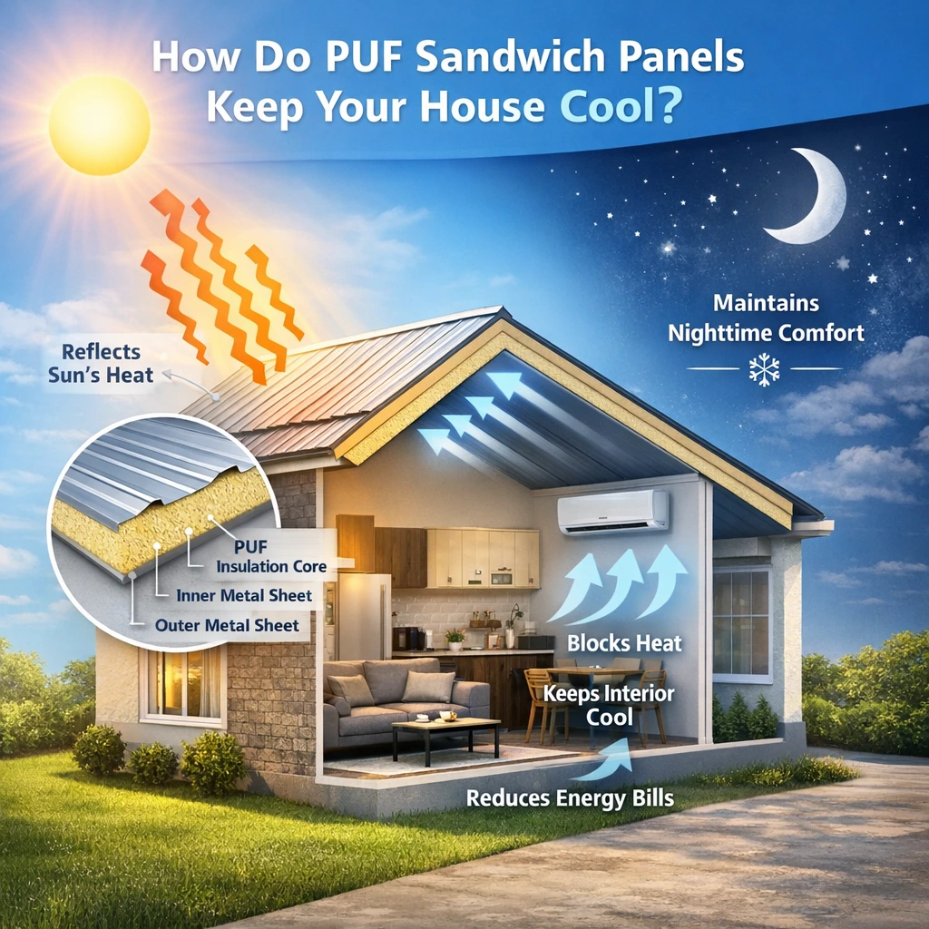 How Do PUF Sandwich Panels Keep Your House Cool?
