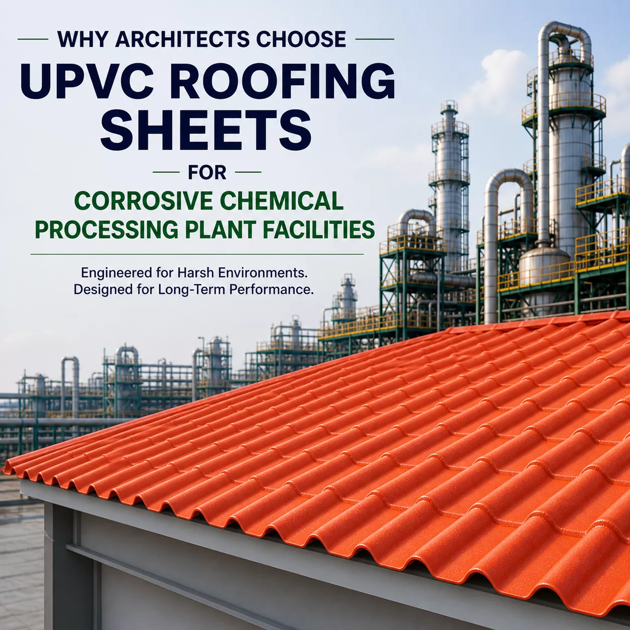 Why Architects Choose UPVC Roofing Sheets for Corrosive Chemical Processing Plant Facilities