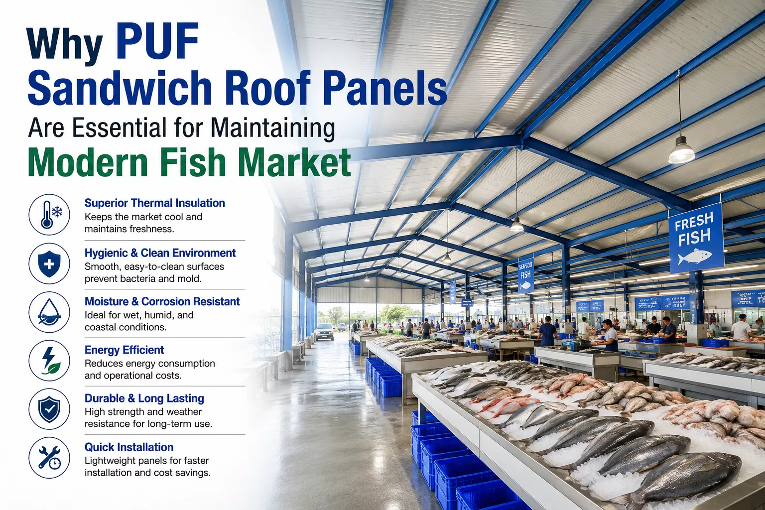 Why PUF Sandwich Roof Panels Are Essential for Maintaining Modern Fish Market