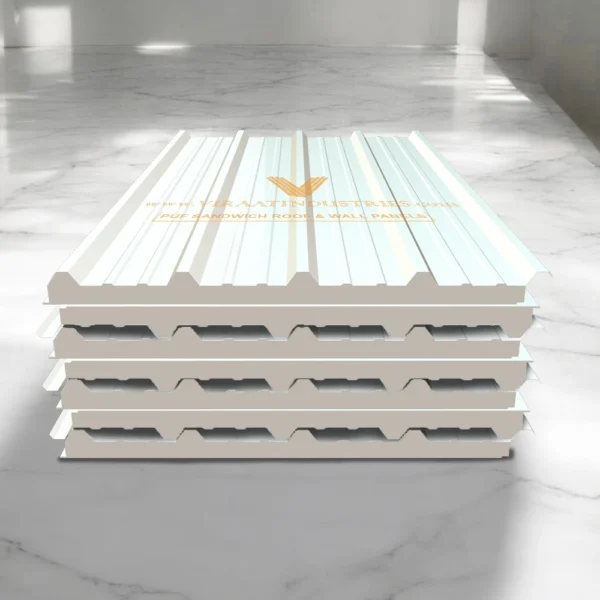 Puf sandwich roof panel in white colour